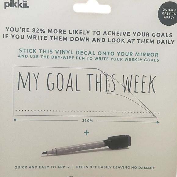 4/$20 NIB Pikkii My Goal Mirror Sticker and Pen - Picture 4 of 4